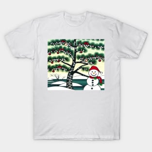 A Snowman and a Christmas Tree T-Shirt